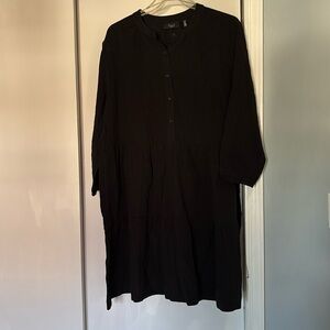 Black tiered cotton dress